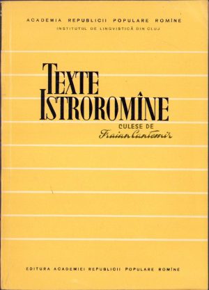 Texte istroromâne culese de Traian Cantemir, 1959