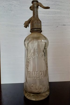 Sticlă de sifon Fabrica de sifon Minerva Cluj 1929