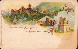 Salutări din România, Mănăstirea Tismana, Curtea de Argeș, carte poștală
