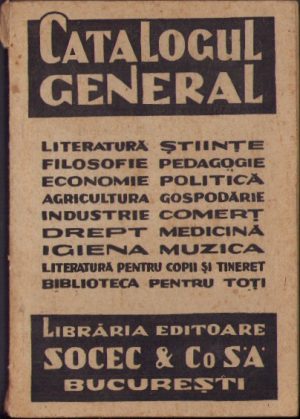 Catalogul cărților 1939 Librăria editoare Socec et Co SA București
