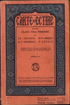 Carte de cetire pentru clasa VII-a primară 1937
