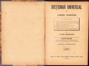 Dicționar universal al limbei române de Lazăr Șăineanu 1922