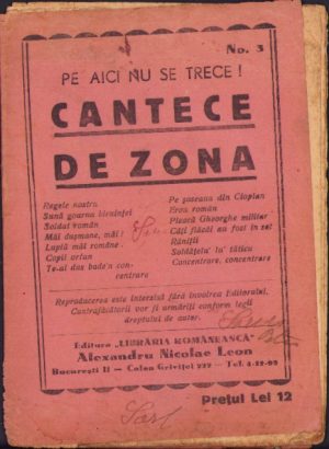 Pe aici nu se trece! Cântece de zonă, perioada interbelică