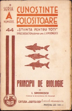 Principii de biologie de I Simionescu 1930