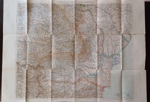 Harta României, 1916, Freytags Karte, cu timbre de război austriece