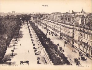 Litografie Panorama de la Rue de Rivoli, cca începutul secolului al XX-lea