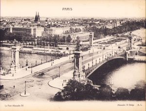 Litografie Le Pont Alexandre III, cca începutul secolului al XX-lea