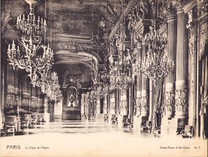 Litografie Le Foyer l'Opera, cca începutul secolului al XX-lea