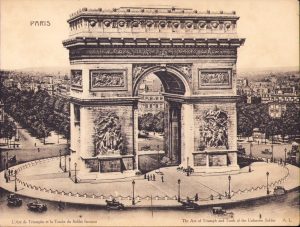 Litografie L'Arc de Triomphe et la Tombe du Soldat Inconnu, cca începutul secolului al XX-lea