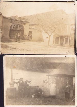 Depozitul de bere Ursus din Miercurea Sibiului și imigrant român în SUA, lot de 2 poze, 1926