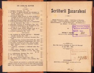Scriitorii basarabeni de Petre Haneș 1920