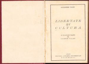 Libertate și cultură de Alexandru Vianu, 1937