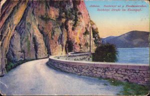 Dunărea La Cazane Alduna Széchenyi ut a Kazánszorosban, carte poștală