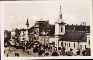 Târgu Mureș Vedere din Piața Széchenyi Marosvásárhely Széchenyi-téri részlet carte poștală