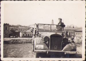 Militar german cu autovehicul cu marcaj Panzergruppe Guderian, 17 Panzer-Division, Al Doilea Război Mondial