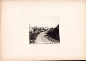 Houses and horse drawn cart in French village early 1920's photo