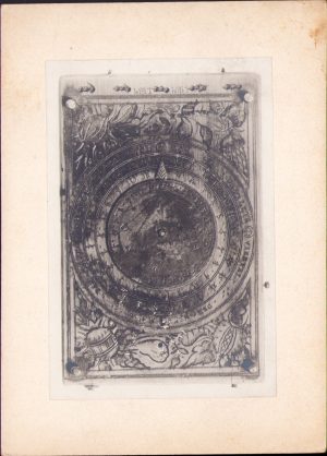 Fotografie ceas astronomic medieval german, anii 1920