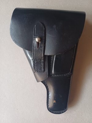 Toc german din piele neagră pentru pistol Walther