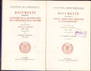 Documente privitoare la istoria Ardealului, Moldovei și Țării Românești, volumul III, acte și scrisori 1585-1592, dr Andrei Veress, 1931, cu semnătura olografă a lui Ștefan Meteș și ex-libris-ul său, Cartea Românească, București