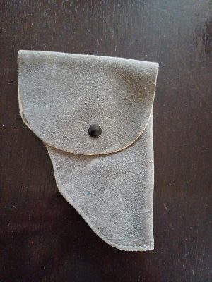 Toc din piele moale gri pentru pistol/Grey soft leather holster for pistol