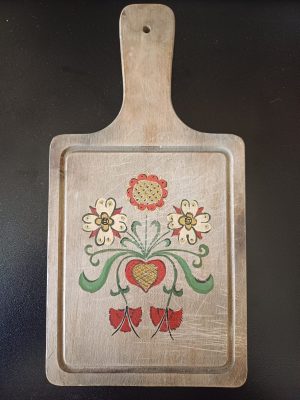 Painted Floral Design Wood Cutting Board