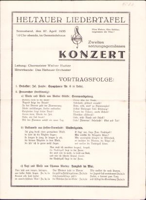 Heltauer Liedertafel, 1935, program, Cisnădie