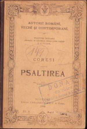 Coresi, Psaltirea, 1896, Editura Librăriei Socec, București
