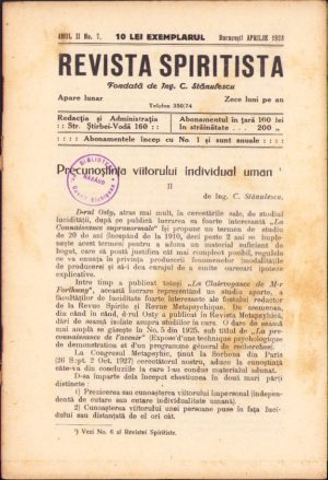 Revista Spiritistă, 1/1928