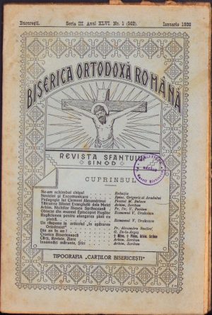 Biserica Ortodoxă Română, 1/1928, revista Sfântului Sinod