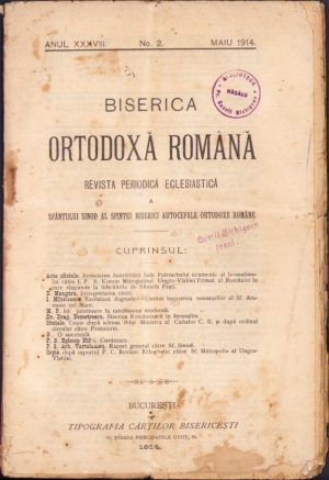 Biserica Ortodoxă Română, 2/1914, revista Sfântului Sinod