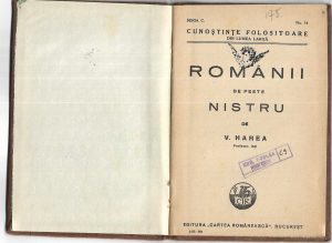 Românii de peste Nistru de V Harea, 1934, Editura Cartea Românească, București