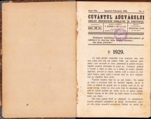 Cuvântul Adevărului, organ bisericesc omiletic și pastoral, toate numele anului 1930, 6 numere apărute o dată la câte două luni, Mănăstirea Bixad