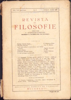 Revista de Filosofie, 2/1934