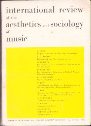 International review of the aesthetics and sociology of music, 2/1973, Zagreb