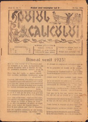 Puiul calicului, 1/1923, Săliște, județul Sibiu, revistă umoristică