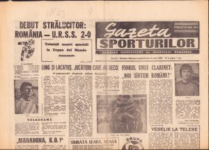 Gazeta Sporturilor, 11 iunie 1990, meci România-URSS, Coppa del Mondo