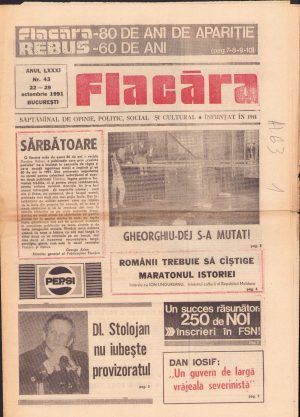 Flacăra, 22-29 octombrie 1991