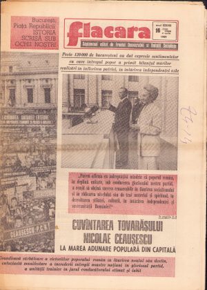 Flacăra, 21 aprilie 1989, Ceaușescu anunță plata datoriei externe