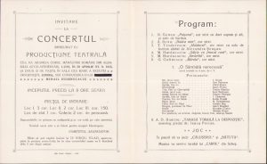Invitație la concertul corului mănăstirii române din Alba Iulia, 1913