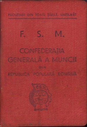 Carnet membru FSM Confederația Generală a Muncii din RPR, 1948
