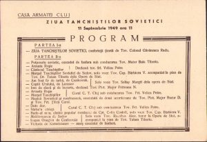 Program Ziua tanchiștilor sovietici, 1949, Casa Armatei Cluj