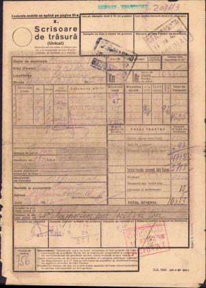 Scrisoare de trăsură, Chișinău-București, 1942