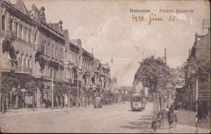 Debrecen Ferenc József út, carte poștală, circulată Gherla