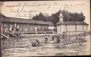 Keszthely Balaton-fürdő, carte poștală, circulată Gherla