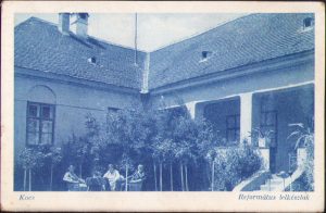 Kocs Református lelkészlak, carte poștală, circulată Gherla
