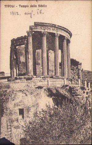 Tivoli Tempio della Sibilia, carte poștală, circulată Gherla