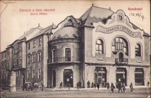 Üdvözlet a hirös városból Kecskemét Iparos Otthon, carte poștală, circulată Gherla