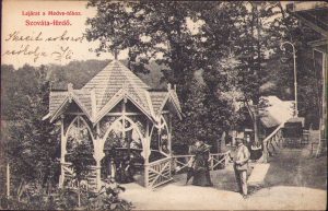 Băile Sovata, coborârea spre Lacul Ursu/Lejárat a Medve-tóhoz Szováta fürdő, carte poștală, circulată Gherla