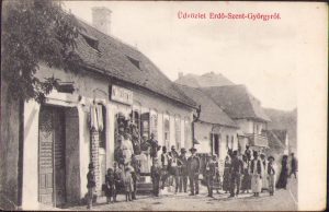 Salutări din Sângeorgiu de Pădure/Üdvözlet Erdő-Szent-Györgyről, carte poștală, necirculată