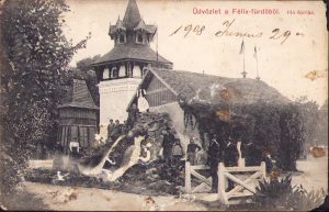 Salutări din Băile Felix/Üdvözlet a Félix fürdőböl, carte poștală, circulată Gherla